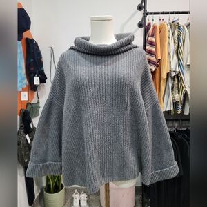 Lord&Taylor Cozy Cotton Blend Gray Turtleneck Sweater
